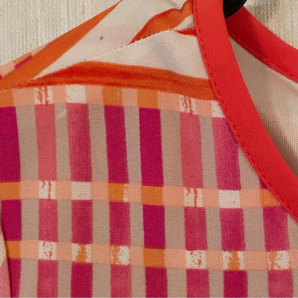 Eliza J Colorful Crosshatch 3/4 Sleeve Jersey A-line Dress minidress size 6 - Picture 5 of 11